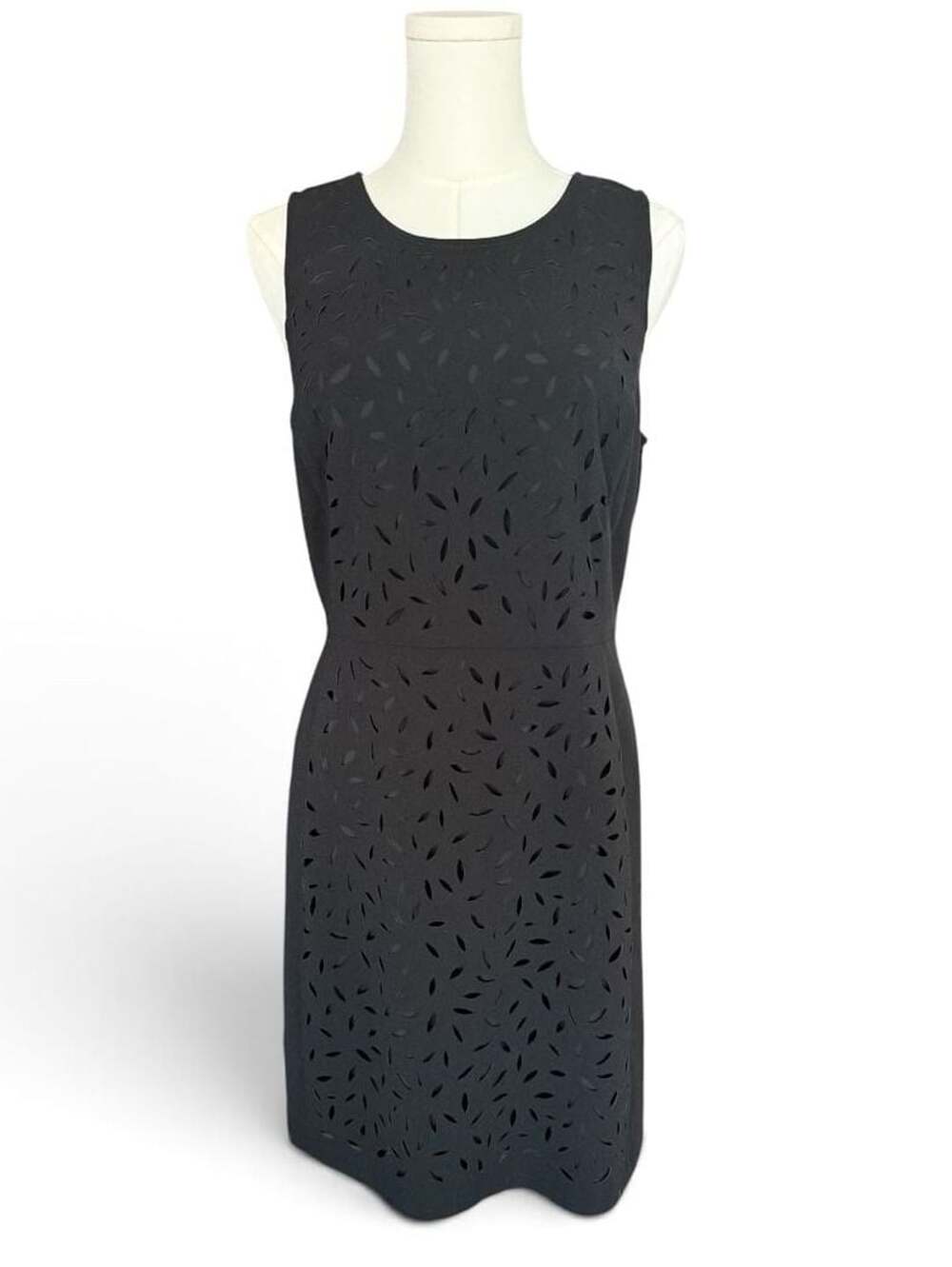 Banana Republic Black Sleeveless Laser Cut Dress Size 8